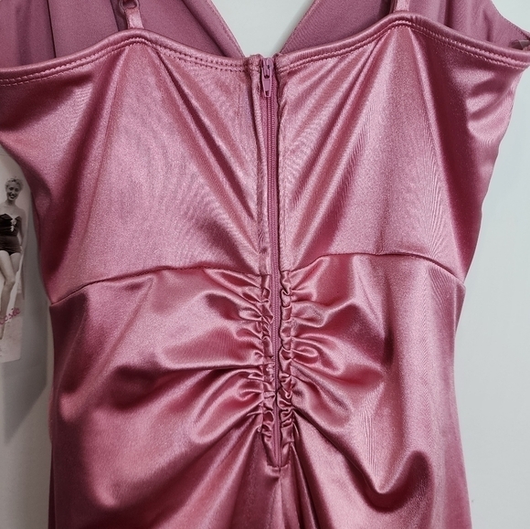 Honey and Rosie NWT Formal Homecoming Dress Knee Length Ruched Mauve Pink - Picture 5 of 10